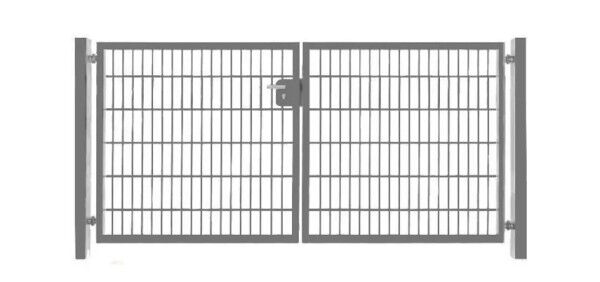 Einfahrtstor Basic (2-flügelig) symmetrisch ; Verzinkt Doppelstabmatte; Breite 250 cm x Höhe 100cm