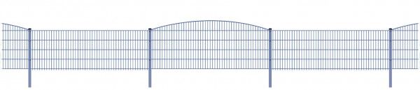 Schmuckzaun / Doppelstabmattenzaun 2-in-1 Bogen groß Komplett-Set / Anthrazit / 201cm hoch / 97,5m lang 