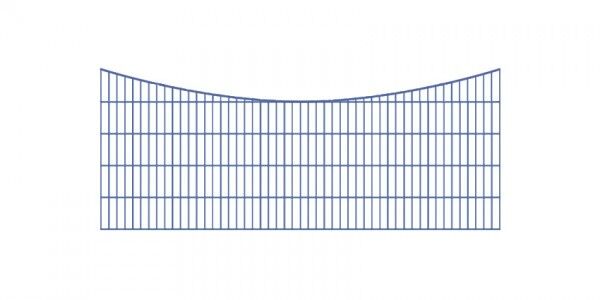 Doppelstabmatten-Schmuckzaun Bogen konvex Komplett-Set / Anthrazit / 161cm hoch / 65m lang 