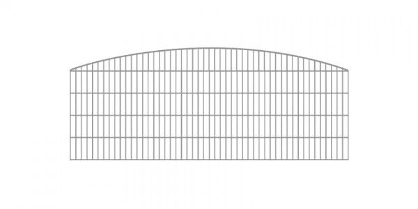 Doppelstabmatten-Schmuckzaun Rundbogen-Dekor Komplett-Set mit Abdeckleisten / Verzinkt / 181 cm hoch / 97,5 m lang
