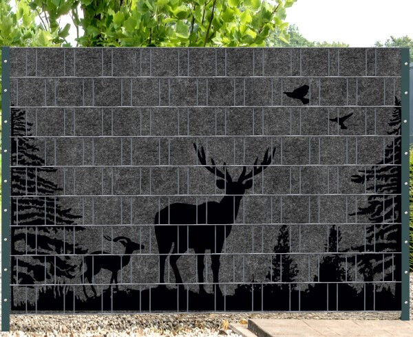 Sichtschutz Premium Vliesoptik Motiv Wildnis / Hirsch 1