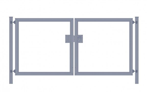 Elektrisches Einfahrtstor / Gartentor Premium (2-flügelig) symmetrisch für senkrechte Holzfüllung; anthrazit; Breite 500 cm x Höhe 200 cm (neues Modell)