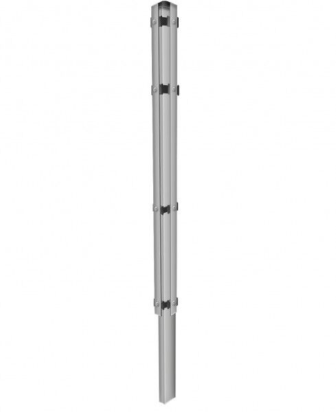 Zauneckpfosten zum Einbetonieren mit Abdeckleisten Verzinkt für Zaunfelder Höhe 103 cm