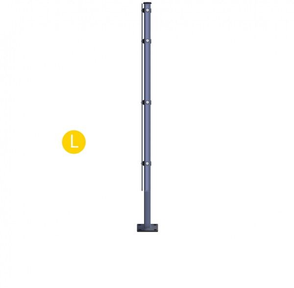 Zauneckpfosten mit Fußplatte / zum Aufdübeln mit Abdeckleisten Anthrazit für Zaunfelder Höhe 103 cm
