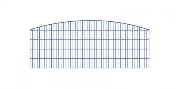 Doppelstabmatten-Schmuckzaun Rundbogen-Dekor Komplett-Set / Anthrazit / 121 cm hoch / 80 m lang