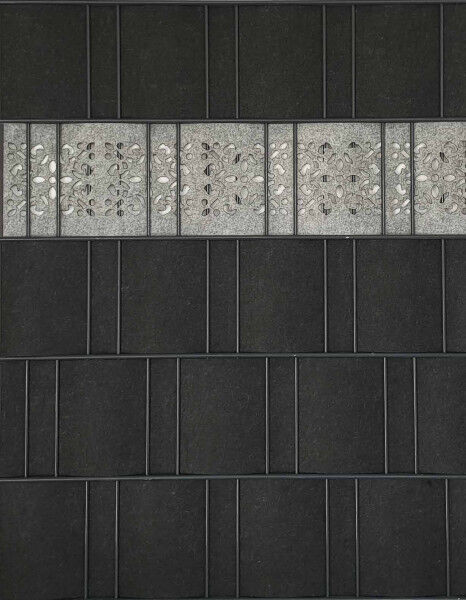 Sichtschutz Premium Einzelstreifen Lasercut Ornament Hellgrau (ähnlich RAL 7040)