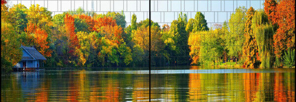 Sichtschutz Premium Panorama See Indian Summer XL
