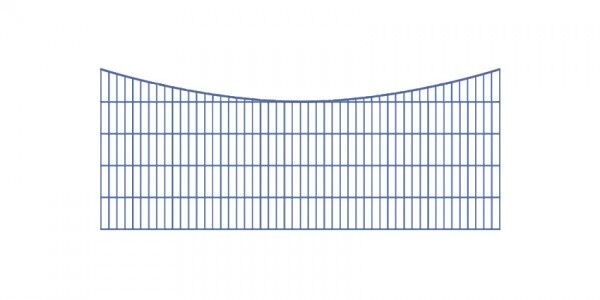 Doppelstabmatten-Schmuckzaun Bogen konvex Komplett-Set mit Abdeckleisten / Anthrazit / 121cm hoch / 15m lang 