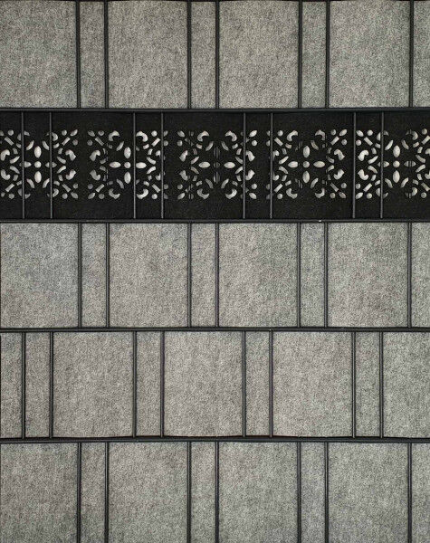 Sichtschutz Premium Einzelstreifen Lasercut Ornament Anthrazit (ähnlich RAL 7021)