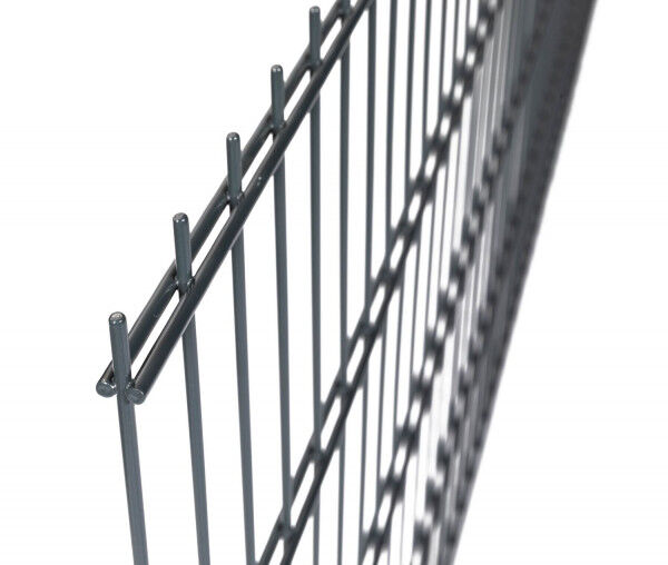 Doppelstabmatten-Zaunfeld / Anthrazit / 83cm Höhe / 250cm Breite / Stärke 6/5/6mm
