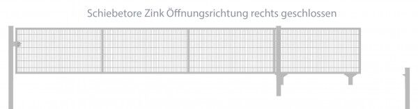 Schiebetor Breite: 500cm; Höhe: 180cm; Verzinkt; Füllung: 8/6/8mm Doppelstabmatte; Öffnungsrichtung rechts