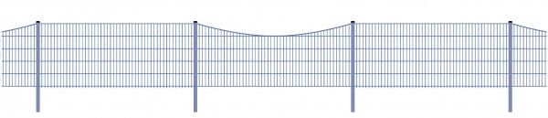 Schmuckzaun / Doppelstabmattenzaun 2-in-1 Bogen konvex Komplett-Set mit Abdeckleisten / Anthrazit / 121cm hoch / 10m lang 