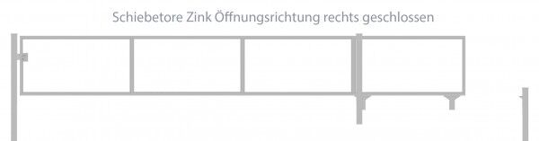 Schiebetor Breite: 250cm; Höhe: 180cm; Verzinkt; ohne Füllung; Öffnungsrichtung rechts