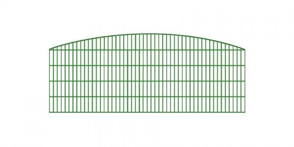 Doppelstabmatten-Schmuckzaun Rundbogen-Dekor Komplett-Set mit Abdeckleisten / Grün / 201 cm hoch / 100 m lang