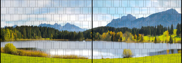 Sichtschutz Premium Panorama See in Berglandschaft XL