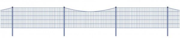 Schmuckzaun / Doppelstabmattenzaun 2-in-1 Bogen konvex Komplett-Set / Anthrazit / 121cm hoch / 90m lang 