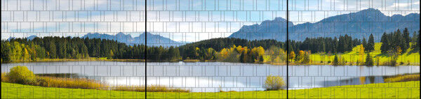 Sichtschutz Premium Panorama See in Berglandschaft XXL