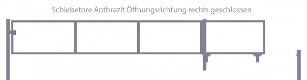 Schiebetor Breite: 300cm; Höhe: 160cm; Anthrazit; ohne Füllung; Öffnungsrichtung rechts
