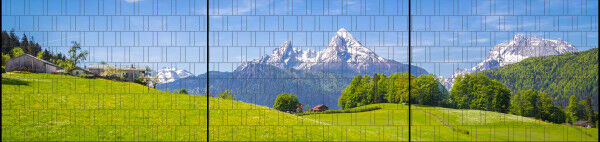 Sichtschutz Premium Panorama Alpen-Berglandschaft XXL