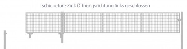 Schiebetor Breite: 500cm; Höhe: 140cm; Verzinkt; Füllung: 8/6/8mm Doppelstabmatte; Öffnungsrichtung links