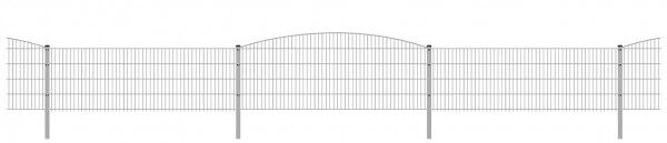 Schmuckzaun / Doppelstabmattenzaun 2-in-1 Bogen groß Komplett-Set / Verzinkt / 181cm hoch / 97,5m lang 