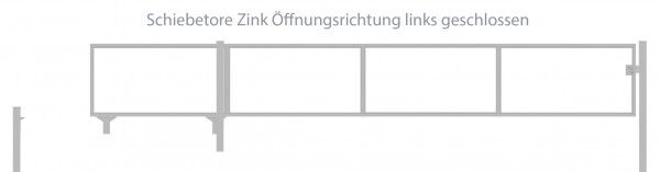 Schiebetor Breite: 250cm; Höhe: 120cm; Verzinkt; ohne Füllung; Öffnungsrichtung links