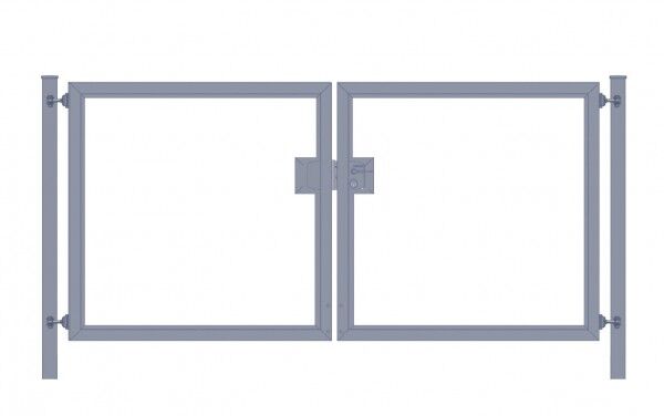 Elektrisches Einfahrtstor / Gartentor Premium (2-flügelig) symmetrisch für senkrechte Holzfüllung; anthrazit; Breite 250 cm x Höhe 100 cm (neues Modell)