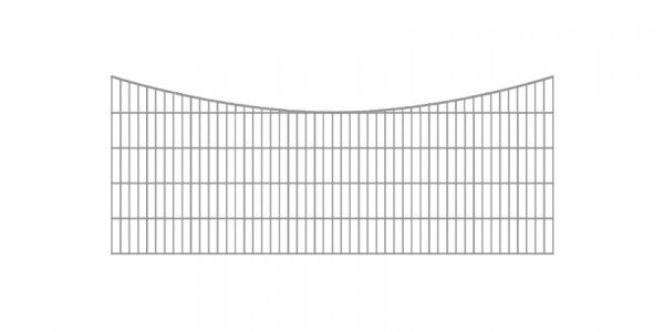 Doppelstabmatten-Schmuckzaun Bogen konvex Komplett-Set mit Abdeckleisten / Verzinkt / 181cm hoch / 97,5m lang 