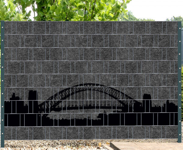 Sichtschutz Premium Vliesoptik Motiv Stadt / Brücke