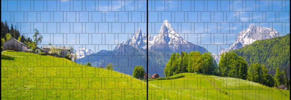 Sichtschutz Premium Panorama Alpen-Berglandschaft XL