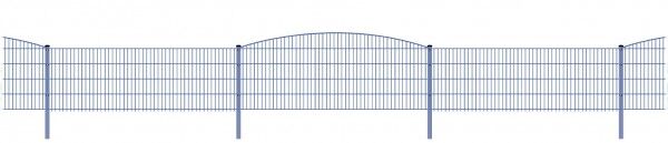 Schmuckzaun / Doppelstabmattenzaun 2-in-1 Bogen groß Komplett-Set / Anthrazit / 181cm hoch / 72,5m lang 