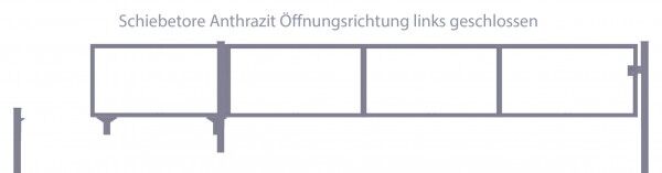 Schiebetor Breite: 300cm; Höhe: 160cm; Anthrazit; ohne Füllung; Öffnungsrichtung links