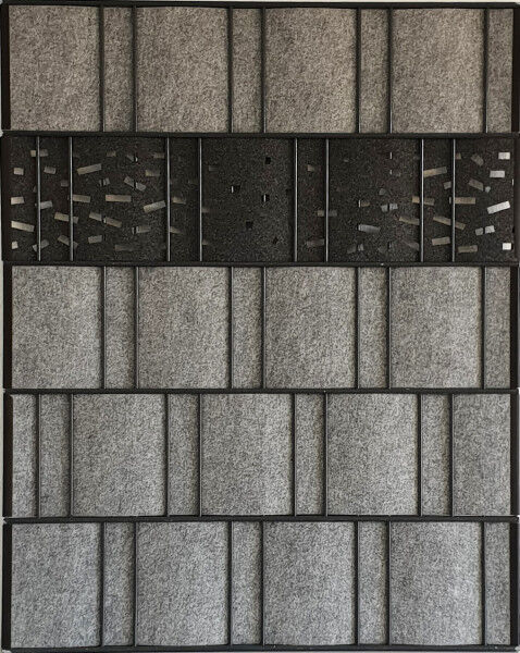 Sichtschutz Premium Einzelstreifen Lasercut Criss Cross Anthrazitgrau (ähnlich RAL 7016)