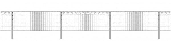 Schmuckzaun / Doppelstabmattenzaun 2-in-1 Kreis-Dekor Komplett-Set / Verzinkt / 181cm hoch / 97,5m lang 