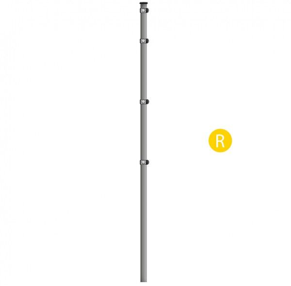 Zauneckpfosten zum Einbetonieren Verzinkt für Zaunfelder Höhe 123 cm