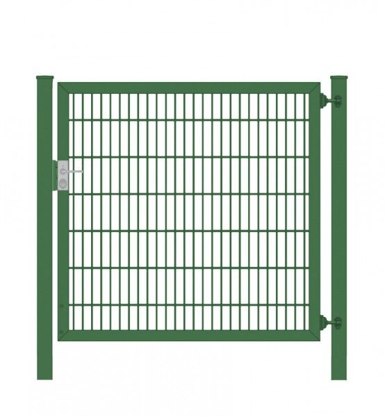 Gartentor / Zauntür Classic Plus Stabmattenfüllung 6/5/6 Moosgrün Breite 125cm x Höhe 120cm