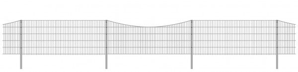 Schmuckzaun / Doppelstabmattenzaun 2-in-1 Bogen konvex Komplett-Set / Verzinkt / 181cm hoch / 50m lang 