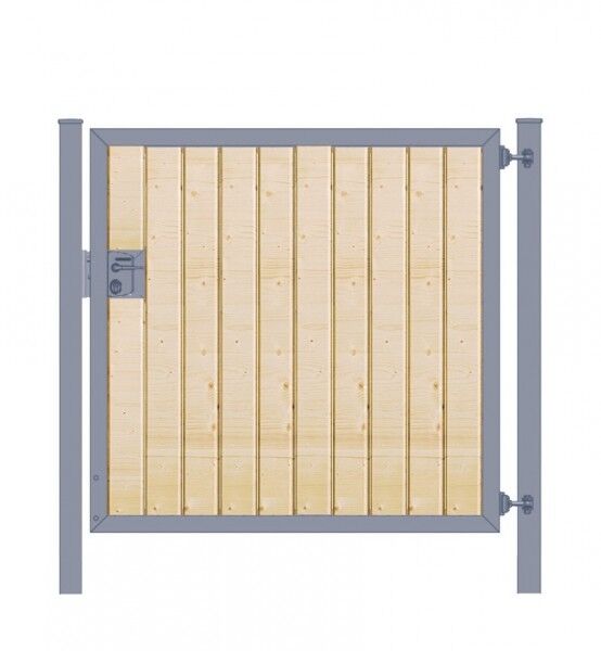 Gartentor Premium Line (1-flg.) mit Holzfüllung senkrecht Anthrazit B: 100 cm x H: 200 cm